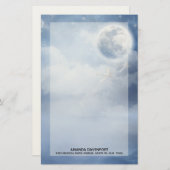 Papeterie Beau ciel bleu avec cygnes volants (Devant / Derrière)