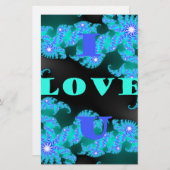 Papeterie Beau coloré amour univers vectoriel art (Devant / Derrière)