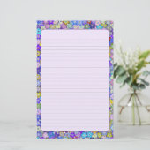Papeterie Beau coloré Floral Lined Stationnaire (Debout devant)