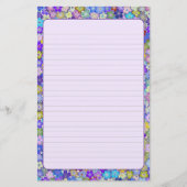 Papeterie Beau coloré Floral Lined Stationnaire (Devant)