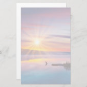 Papeterie Beau coucher de soleil d'été dans le lac (Devant / Derrière)