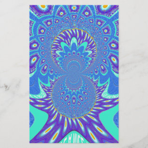 Papeterie Beau cyan bleu kaléidoscope vectoriel design