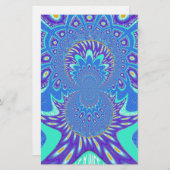 Papeterie Beau cyan bleu kaléidoscope vectoriel design (Devant / Derrière)