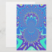 Papeterie Beau Cyan bleu moderne batik Kaleidoscope Art (Devant / Derrière)