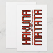 Papeterie Beau Extraordinaire Embossé Rouge Hakuna Matata Te (Devant / Derrière)