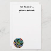 Papeterie Beau mandala celtique avec des remous colorés (Devant / Derrière)