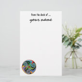 Papeterie Beau mandala celtique avec des remous colorés (Debout devant)