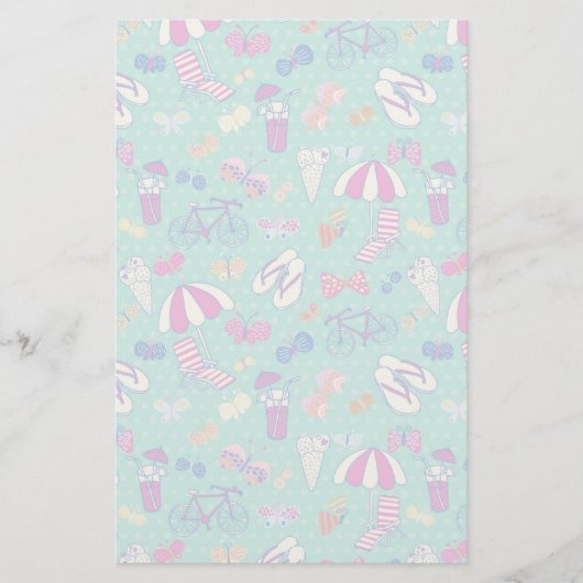 Papeterie Beau Motif aux éléments d'été (Devant)