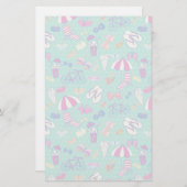 Papeterie Beau Motif aux éléments d'été (Devant / Derrière)