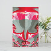 Papeterie beau motif géométrique gris cendré rouge design AR (Debout devant)