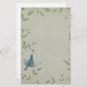 Papeterie Beau Oiseau Bleu (Devant / Derrière)