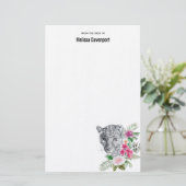 Papeterie Beau portrait de tête de léopard en aquarelle (Debout devant)