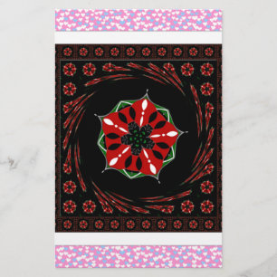 Papeterie Beau rose Bleu Blanc Coeurs d'amour Design