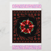 Papeterie Beau rose Bleu Blanc Coeurs d'amour Design (Devant / Derrière)