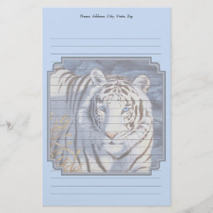 Papeterie Beau tigre blanc aux yeux bleu cristal
