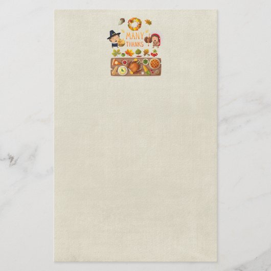 Papeterie Beaucoup Remercient Pèlerin Et Fête De L'Action De (Devant)