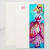 PAPETERIE BEAUTÉ EN ROBE ROSE MONOGRAMME (Devant / Derrière)