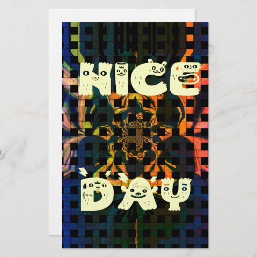 Papeterie Beautiful have a Nice Day Text Print vecteur (Devant / Derrière)