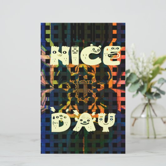Papeterie Beautiful have a Nice Day Text Print vecteur (Debout devant)