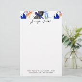 Papeterie Beautiful Watercolor Dragonfly Pattern Border (Debout devant)