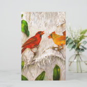 Papeterie Beaux oiseaux cardinaux (Debout devant)