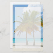 Papeterie Beaux palmiers sur une plage tropicale (Devant / Derrière)