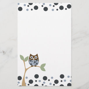 Papeterie Bébé bleu de hibou
