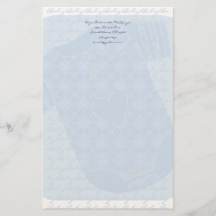 Papeterie Bébé Coeur Jacquard de bétail Onsie Bébé Bleu