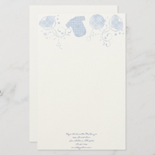 Papeterie Bébé Coeur Jacquard de bétail sur le rose (Devant / Derrière)