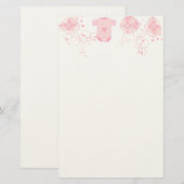 Papeterie Bébé Coeur Jacquard de bétail sur le rose (Devant / Derrière)