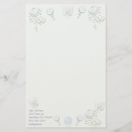 Papeterie Bébé Coeur Rattle Pale Bébé teint bleu (Devant)