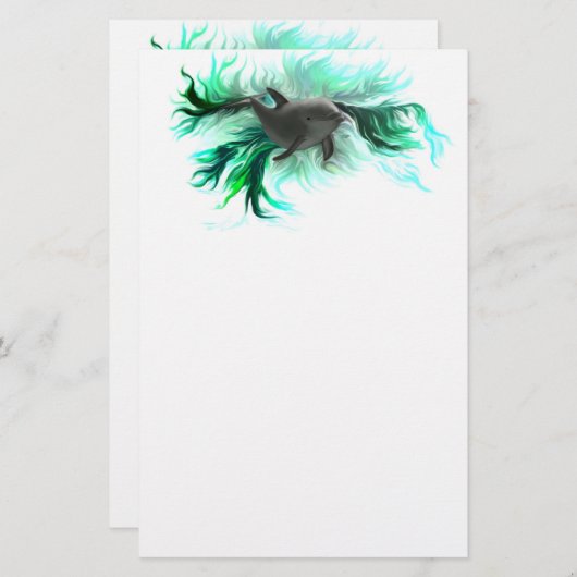 Papeterie Bébé dauphin (Devant / Derrière)