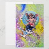 Papeterie BÉBÉ FAIRY AVEC DES POIDS EN ÉPARKLES violet vert (Devant / Derrière)