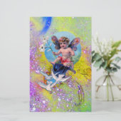Papeterie BÉBÉ FAIRY AVEC DES POIDS EN ÉPARKLES violet vert (Debout devant)