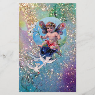 Papeterie BÉBÉ FAIRY AVEC DES POIGNES EN OR bleu vert SPARKL
