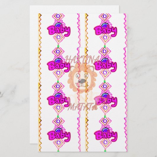 Papeterie Bébé Lion Cub Hakuna Matata graphisme design (Devant / Derrière)