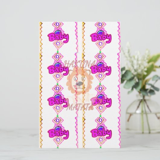 Papeterie Bébé Lion Cub Hakuna Matata graphisme design (Debout devant)