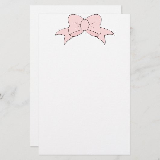 Papeterie Bébé mignon Bébé rose Bow (Devant / Derrière)