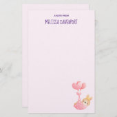 Papeterie Bébé mignon dans une couverture de coeur (Devant / Derrière)