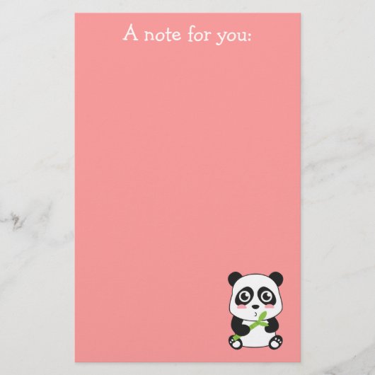 Papeterie Bébé panda mignon et câlin (Devant)
