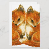 Papeterie Bébé Twin Foxes (Devant / Derrière)