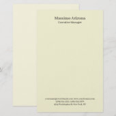 Papeterie Beige Simple Plain Professional Modern Minimailst (Devant / Derrière)