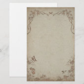 Papeterie Beige vintage Floral (Devant / Derrière)