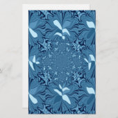 Papeterie Belle Belle Iridescente bleu. motif sans couture (Devant / Derrière)