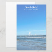 Papeterie Belle Blue Ocean Waves Seashore Photographie (Devant / Derrière)