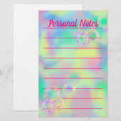 Papeterie Belle Bubble Pastel Rainbow Office Note (Devant / Derrière)
