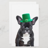 Papeterie Belle Chien de taureau français avec la Saint-Patr (Devant / Derrière)