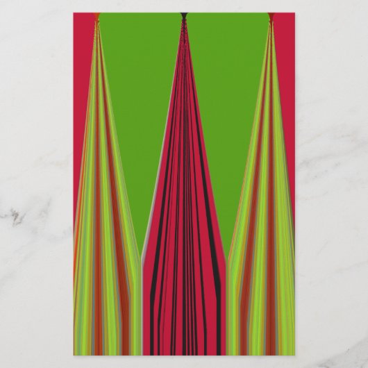 Papeterie Belle conception d'art fractal jaune rouge (Devant)