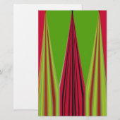 Papeterie Belle conception d'art fractal jaune rouge (Devant / Derrière)