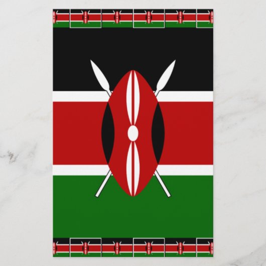 Papeterie Belle Fantastique Feminine Kenya drapeaux kenyans (Devant)